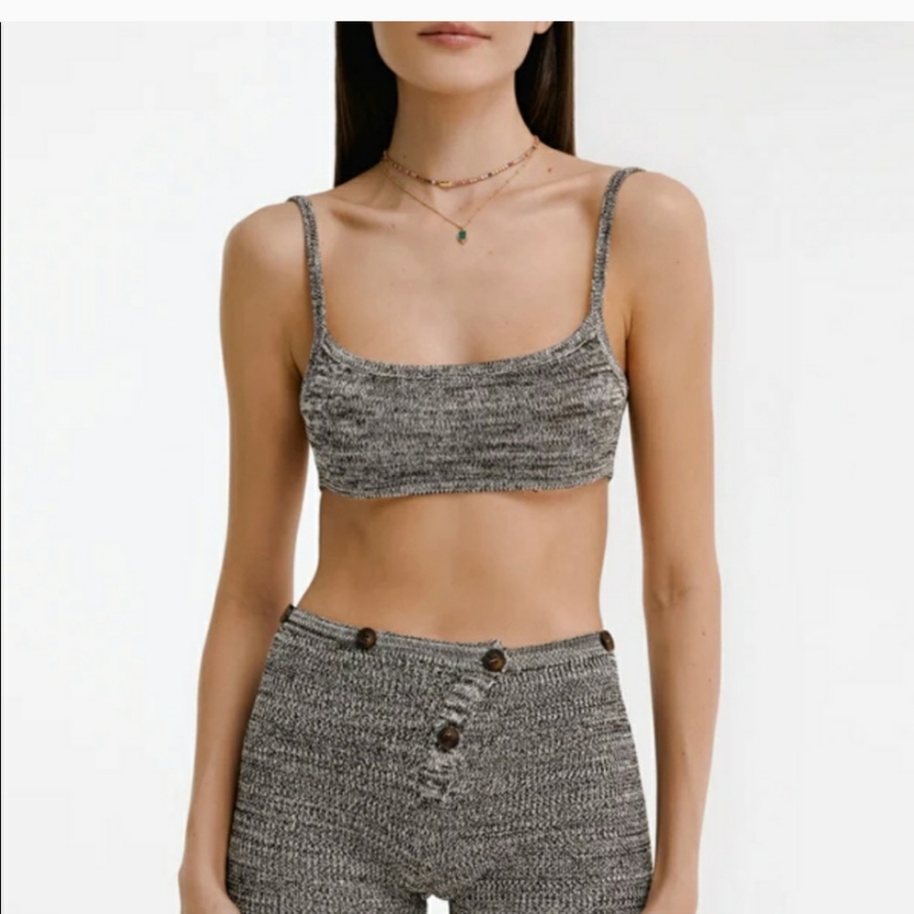 Ruve Shop Heather Grey Knit Crop Top